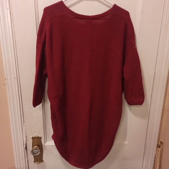 Express Sweater new Womens sz S Red Pullover Oversized Scoop Neck Short Sleeves - Picture 7 of 16